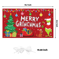 9tilight Merry Christmas Backdrop Banner Green Gnome Background Banners 78’’ x 45 Extra Large Backdrops Xmas Party Decorations Supplies Funny Flag Decor Photo Props for Indoor Outdoor