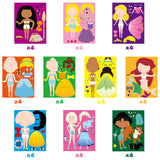 40Pcs Princess Dress-Up Stickers Make Your Own Face Stickers DIY Party Favors Games Princess Themed Birthday Party Supplies Sticker Queen Party Decorations Dress Up Crafts for Girls Kids