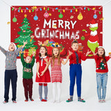 9tilight Merry Christmas Backdrop Banner Green Gnome Background Banners 78’’ x 45 Extra Large Backdrops Xmas Party Decorations Supplies Funny Flag Decor Photo Props for Indoor Outdoor