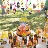 30Pcs Naruto Party Swirl Decorations Konoha Party Supplies Hanging Spiral Decor Whirl Streamers Ceiling Decorations Naruto Themed Birthday Party Ceiling Streamers Spiral for Kids