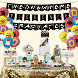 104Pcs Friend Themed Graduation Party Decorations Include The One Where Turn Banners Latex Balloons Cake Toppers Stickers Marked Pen Friend Fans Party Supplies Favors Backdrop Photo pro for Kids Adults