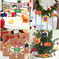 46Pcs Christmas Friend Wood Haning Ornaments Friend Novelty TV Show Theme Pendant Decorations with Ropes Xmas Hanging Embellishments Tag Party Favors for Christmas New Year